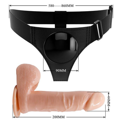 Reguliuojami diržai su realistišku dildo