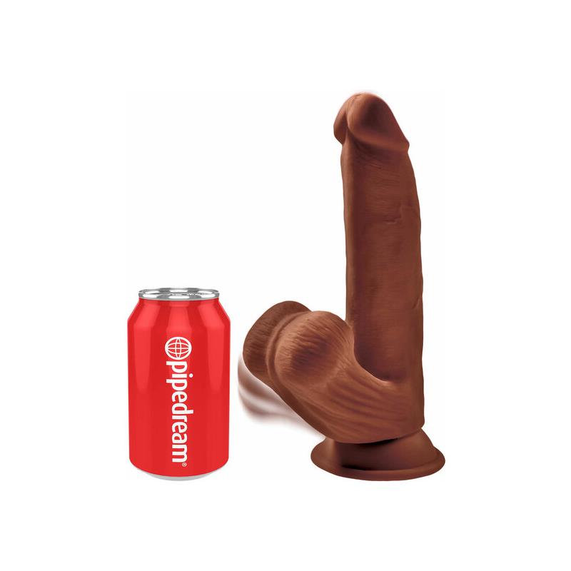 Trigubo tankio dildo su siurbtuku ir sėklidėmis