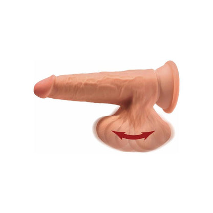 Trigubo tankio dildo su siurbtuku ir sėklidėmis