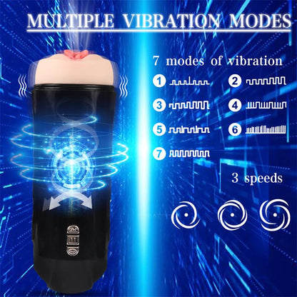 Masturbatorius su vibracija ir siurbimu