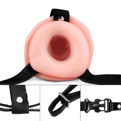 Vibruojantis tuščiaviduris dildo diržas poroms