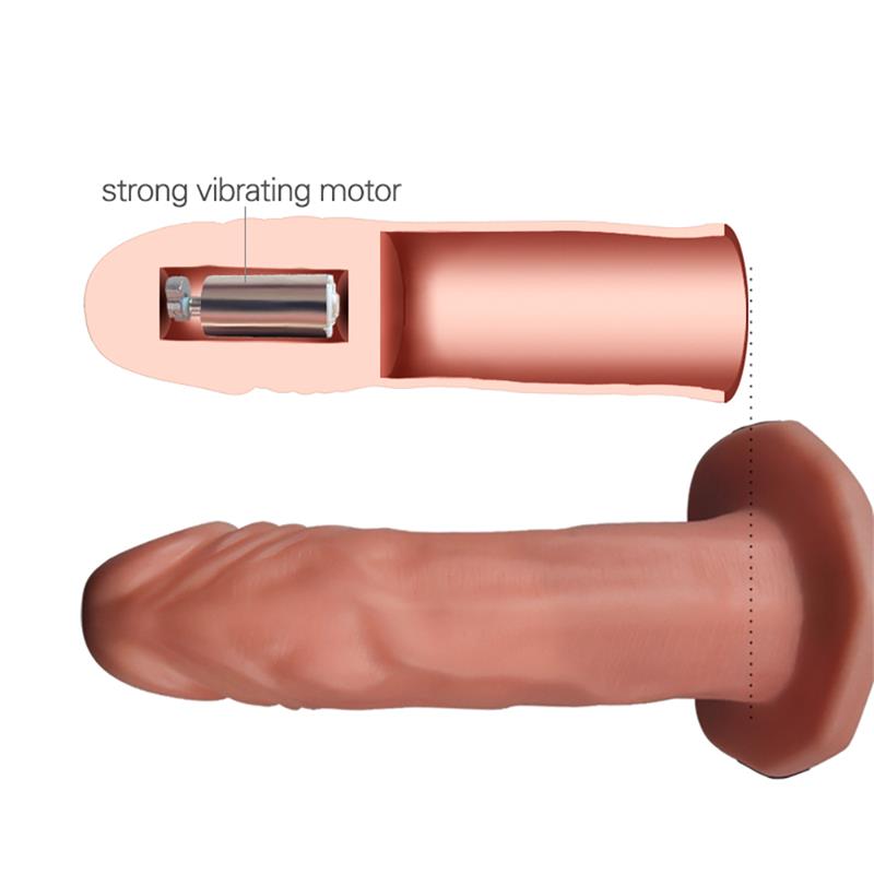 Vibruojantis tuščiaviduris dildo diržas poroms
