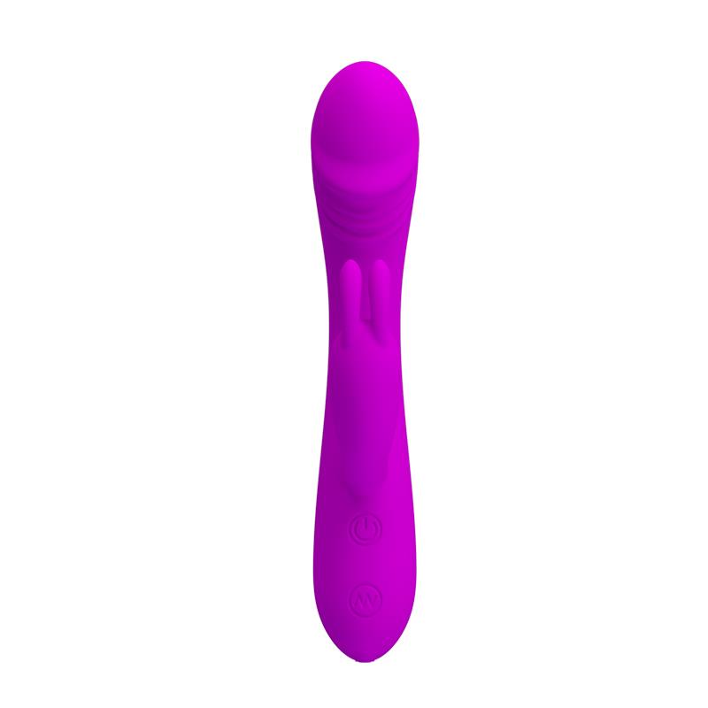 Silikoninis vibratorius su klitorio stimuliatoriumi