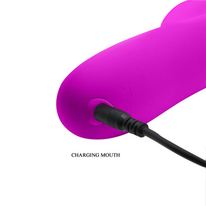 Triušio formos vibratorius su sukimosi funkcija