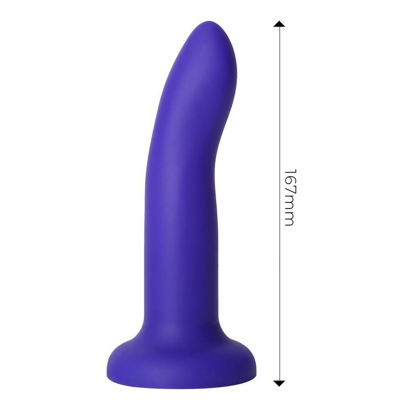 Spalvą keičiantis dildo su siurbtuku ir vibracija