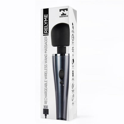 Wand Massager Relyme USB silikoninis juodas