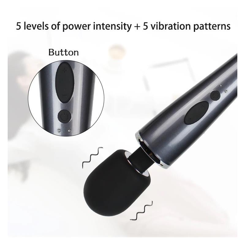 Wand Massager Relyme USB silikoninis juodas