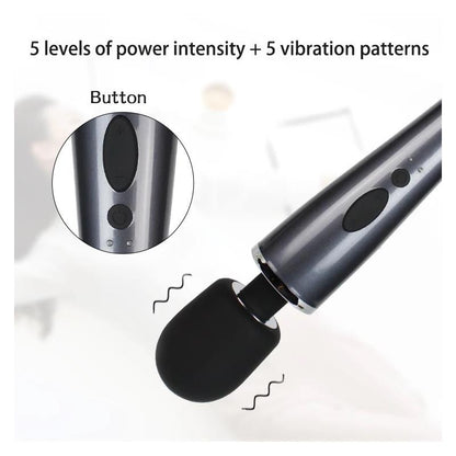 Wand Massager Relyme USB silikoninis juodas